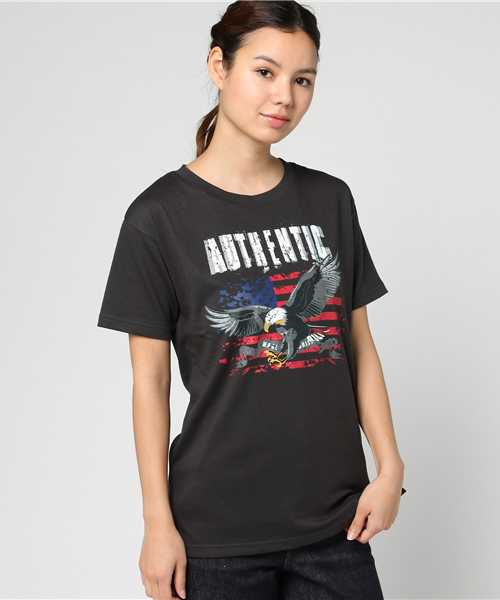 Honeys(ハニーズ)の「プリントTシャツ(Tシャツ/カットソー・レディース・オフホワイト/杢グレー/スミクロ/レッド・M/S/L)」の1枚目の写真