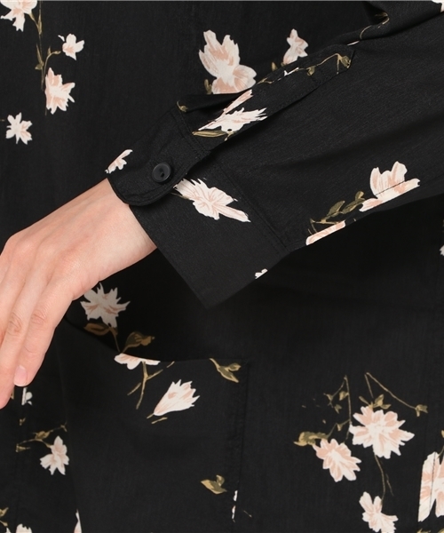 LBC（エルビーシー）の「フラワープリントシャツワンピース（シャツワンピース・レディース・ピンク/ブラック/グレー・LARGE/MEDIUM）」の6枚目の写真