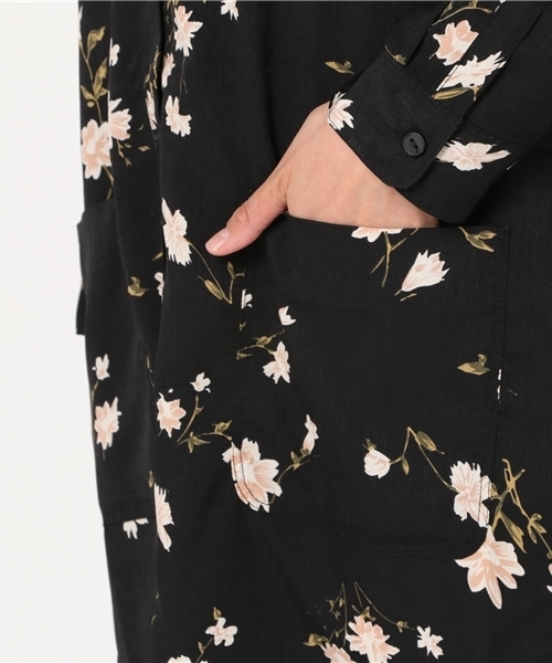 LBC（エルビーシー）の「フラワープリントシャツワンピース（シャツワンピース・レディース・ピンク/ブラック/グレー・LARGE/MEDIUM）」の7枚目の写真