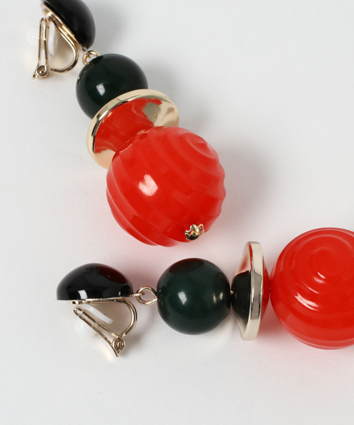 SLY（スライ）の「CLEAR BALL EARRING（イヤリング・レディース・ブラック/レッド/ホワイト・FREE）」の4枚目の写真