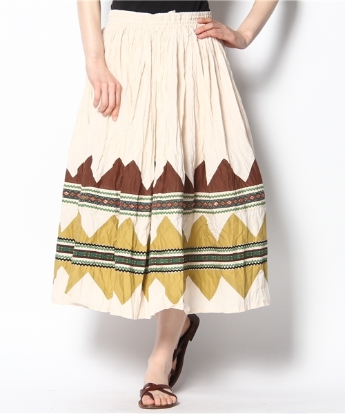 BEAMS BOY（ビームスボーイ）の「○O.ﾈｲﾃｨﾌﾞS LONG 2（スカート・レディース・ホワイト/ベージュ・ONE SIZE）」の10枚目の写真