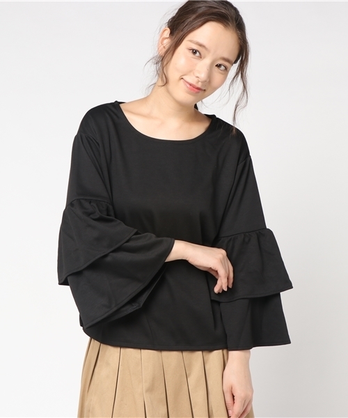 GeeRA（ジーラ）の「【ヴィセンテ】ボリューム袖トップス（Tシャツ/カットソー・レディース・ブラック・MEDIUM/LARGE/X-LARGE）」の9枚目の写真