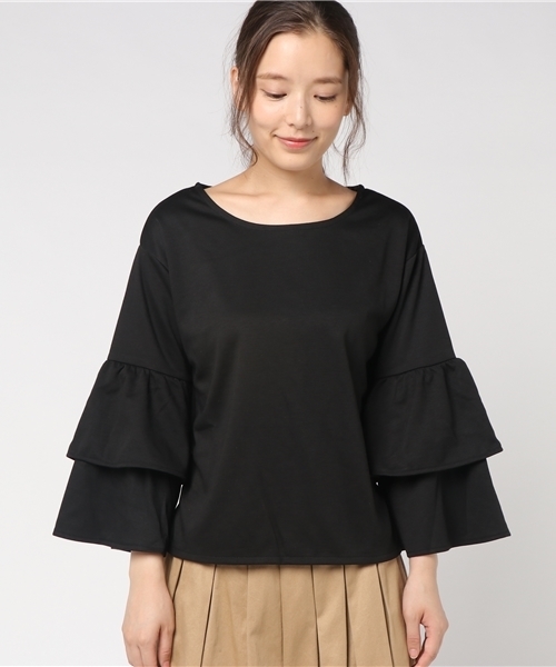 GeeRA（ジーラ）の「【ヴィセンテ】ボリューム袖トップス（Tシャツ/カットソー・レディース・ブラック・MEDIUM/LARGE/X-LARGE）」の4枚目の写真