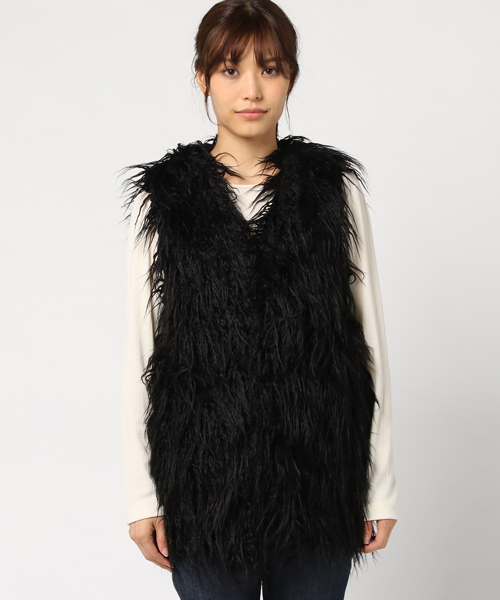 VENCEEXCHANGE(ヴァンスエクスチェンジ)の「フェイクファーロングベスト (その他アウター・レディース・パープル/ブラック/ベージュ/グレー・MEDIUM)」の5枚目の写真