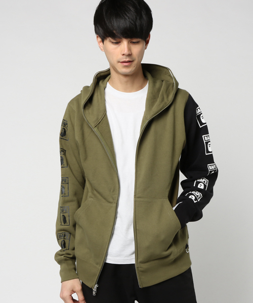 A BATHING APE(アベイシングエイプ)の「BAPE FULL ZIP HOODIE M(パーカー・メンズ・ブルー/オリーブ/グレー/オレンジ・LARGE/MEDIUM/SMALL/XX-LARGE/X-LARGE)」の2枚目の写真