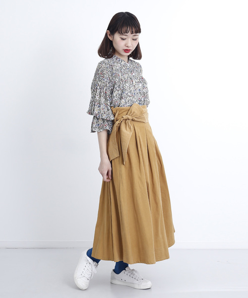 MERLOT（メルロー）の「ボトルネック花柄シフォンブラウス1384（シャツ