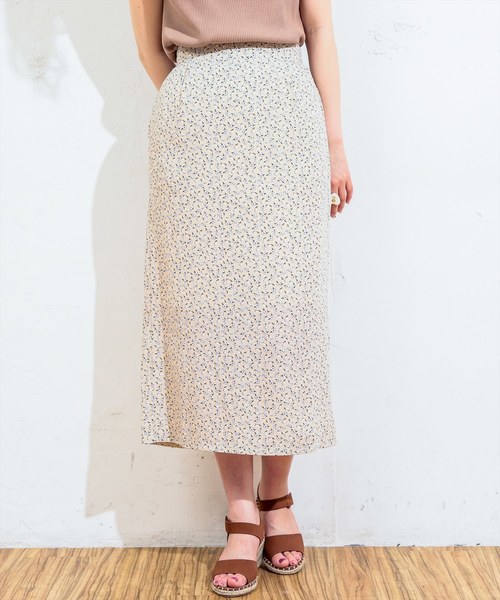 natural couture（ナチュラルクチュール）の「花柄ロングゆるタイトスカート（スカート・レディース・ブラック/ベージュ/ネイビー/ピンク・FREE）」の18枚目の写真