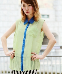 WEGO | WEGO/シフォンノースリーブシャツ(シャツ/ブラウス)