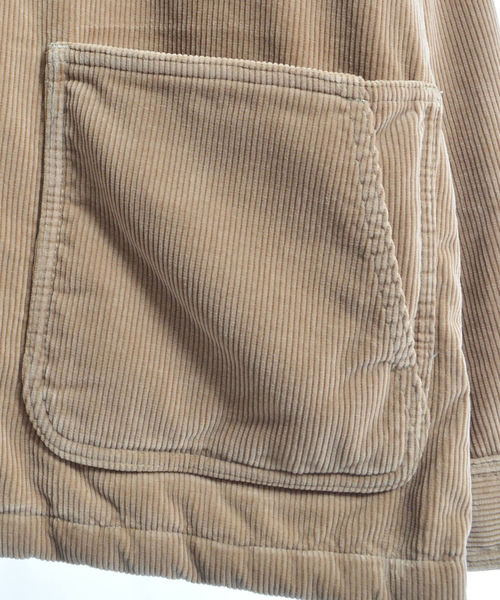 NYUZELESS(ニューズレス)の「【NYUZELESS】CORDUROY COVER ALL DOWN JACKET WITH DOWN LINER(カバーオール・メンズ・ブラック/ベージュ・1/2)」の6枚目の写真