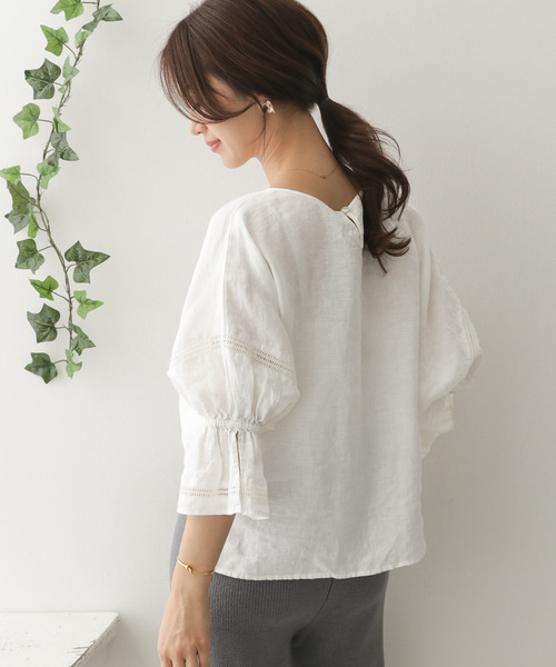 URBAN RESEARCH DOORS（アーバンリサーチドアーズ）の「レーストリミングキャンディプルオーバー∴（シャツ/ブラウス・レディース・ブラック/オレンジ/ホワイト・ONE）」の14枚目の写真