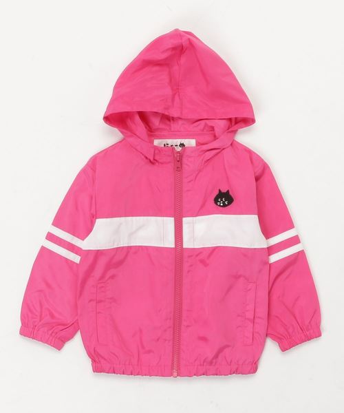 にゃー（ニャー）の「S にゃーウインドブレーカー（ブルゾン・キッズ・ブラック/ネイビー/ピンク・L size/M size）」の3枚目の写真