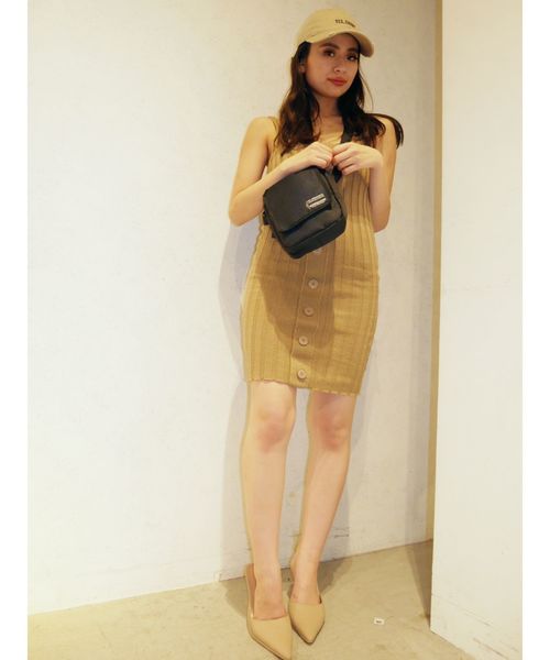 GYDA（ジェイダ）の「フロントボタンニットワンピース（ワンピース・レディース・ブラック/ピンク/ベージュ・FREE）」の10枚目の写真