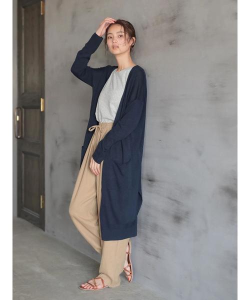 CRAFT STANDARD BOUTIQUE（クラフトスタンダードブティック）の「麻混ニットロングカーディガン○★（カーディガン/ボレロ・レディース・ネイビー/ホワイト系その他/グレー系その他/グレー系その他2・M/L）」の22枚目の写真