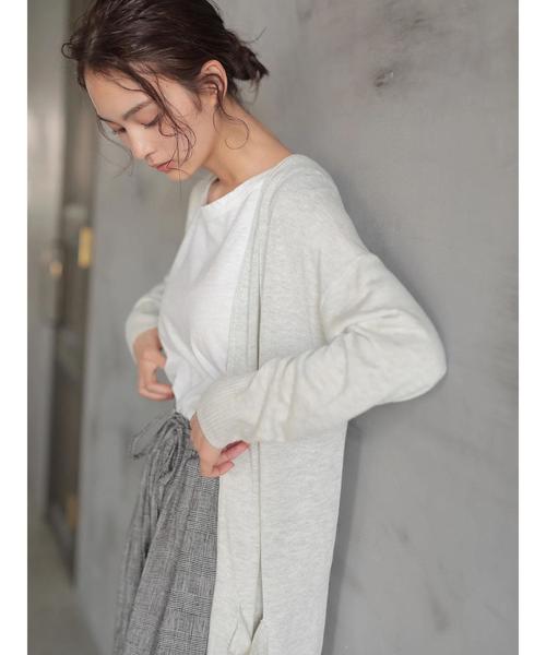 CRAFT STANDARD BOUTIQUE（クラフトスタンダードブティック）の「麻混ニットロングカーディガン○★（カーディガン/ボレロ・レディース・ネイビー/ホワイト系その他/グレー系その他/グレー系その他2・M/L）」の21枚目の写真