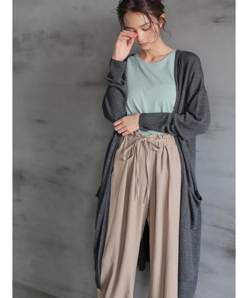 CRAFT STANDARD BOUTIQUE（クラフトスタンダードブティック）の「麻混ニットロングカーディガン○★（カーディガン/ボレロ・レディース・ネイビー/ホワイト系その他/グレー系その他/グレー系その他2・M/L）」の17枚目の写真