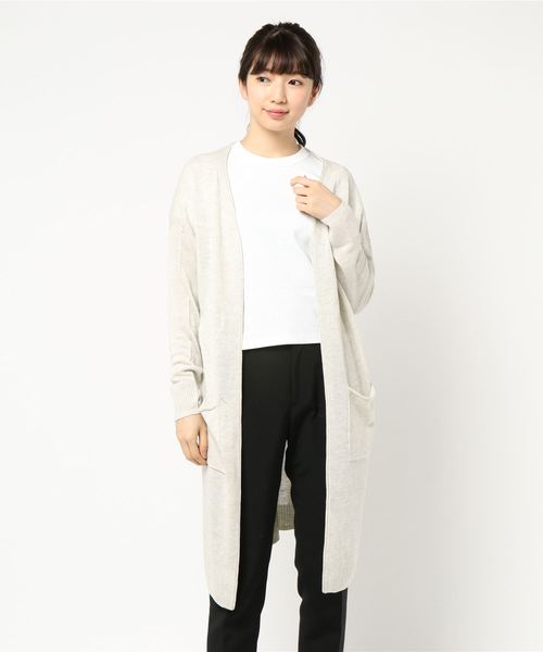 CRAFT STANDARD BOUTIQUE（クラフトスタンダードブティック）の「麻混ニットロングカーディガン○★（カーディガン/ボレロ・レディース・ネイビー/ホワイト系その他/グレー系その他/グレー系その他2・M/L）」の13枚目の写真