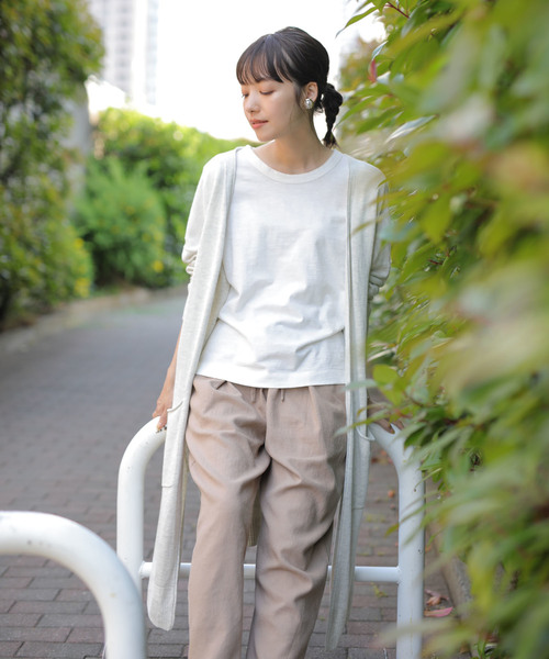 CRAFT STANDARD BOUTIQUE（クラフトスタンダードブティック）の「麻混ニットロングカーディガン○★（カーディガン/ボレロ・レディース・ネイビー/ホワイト系その他/グレー系その他/グレー系その他2・M/L）」の15枚目の写真