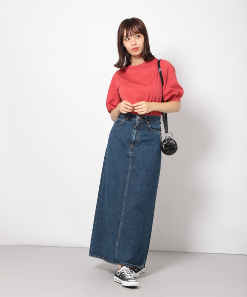 PAGEBOY(ページボーイ)の「コットンパフスリーブTシャツ(Tシャツ/カットソー・レディース・ブラック/ダークブラウン/ベージュ/オフホワイト/マスタード/レッド/カーキ・FREE)」の19枚目の写真