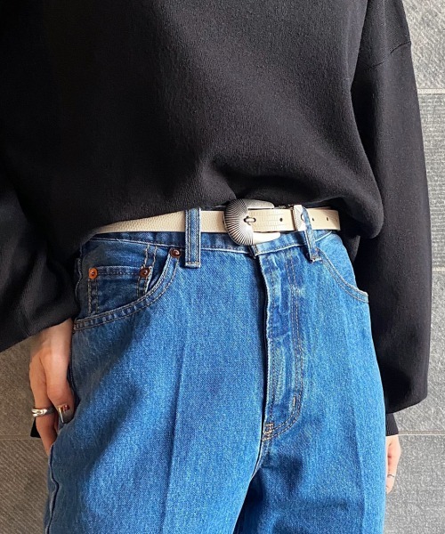 PAGEBOY（ページボーイ）の「メタルバックルベルト（ベルト・レディース・ベージュ/ブラック/パイソン/ブラウン/オフホワイト・FREE）」の2枚目の写真