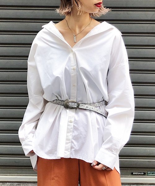 PAGEBOY（ページボーイ）の「メタルバックルベルト（ベルト・レディース・ベージュ/ブラック/パイソン/ブラウン/オフホワイト・FREE）」の5枚目の写真