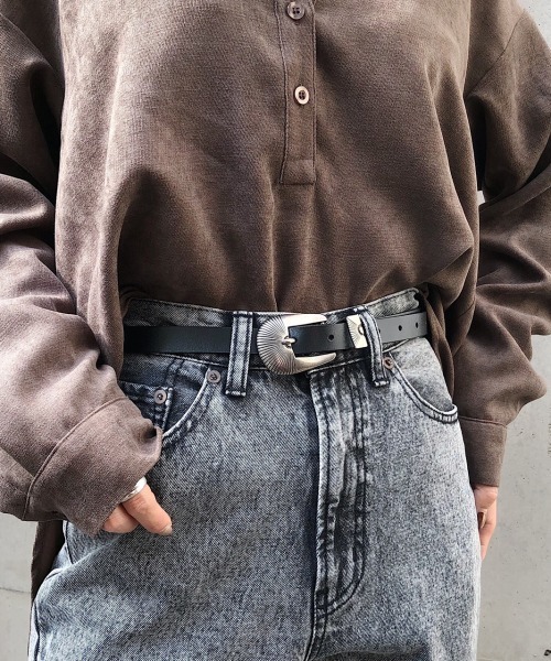 PAGEBOY（ページボーイ）の「メタルバックルベルト（ベルト・レディース・ベージュ/ブラック/パイソン/ブラウン/オフホワイト・FREE）」の3枚目の写真