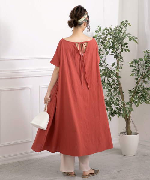 KOBE LETTUCE（コウベレタス）の「4wayリボンリラックスマキシ丈フレアワンピース（ワンピース・レディース・チャコールグレー/オレンジ/ベージュ系その他/グレイッシュベージュ・FREE）」の21枚目の写真