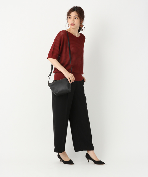 GLOBAL WORK（グローバルワーク）の「3EASY Wクロスワイドパンツ/846523（その他パンツ・レディース・ブラック/ベージュ/ネイビー・LARGE/MEDIUM）」の6枚目の写真