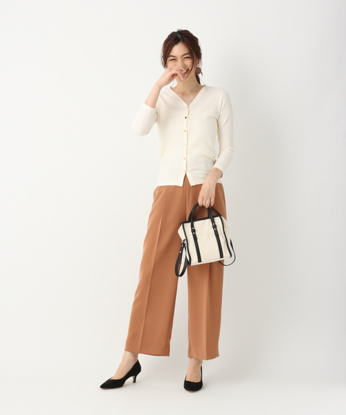 GLOBAL WORK（グローバルワーク）の「3EASY Wクロスワイドパンツ/846523（その他パンツ・レディース・ブラック/ベージュ/ネイビー・LARGE/MEDIUM）」の7枚目の写真