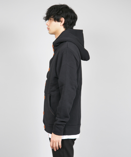 CERCA（チェルカ）の「IP/パイル裏起毛パーカーボタンカーディガン（パーカー・メンズ・チャコールグレー/ライトグレー/ブラック/ベージュ/ネイビー/その他1/その他2/杢グレー・MEDIUM/LARGE/X-LARGE）」の11枚目の写真