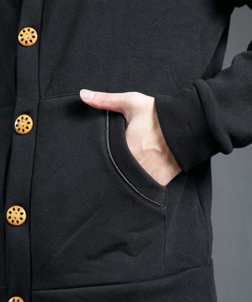 CERCA（チェルカ）の「IP/パイル裏起毛パーカーボタンカーディガン（パーカー・メンズ・チャコールグレー/ライトグレー/ブラック/ベージュ/ネイビー/その他1/その他2/杢グレー・MEDIUM/LARGE/X-LARGE）」の16枚目の写真