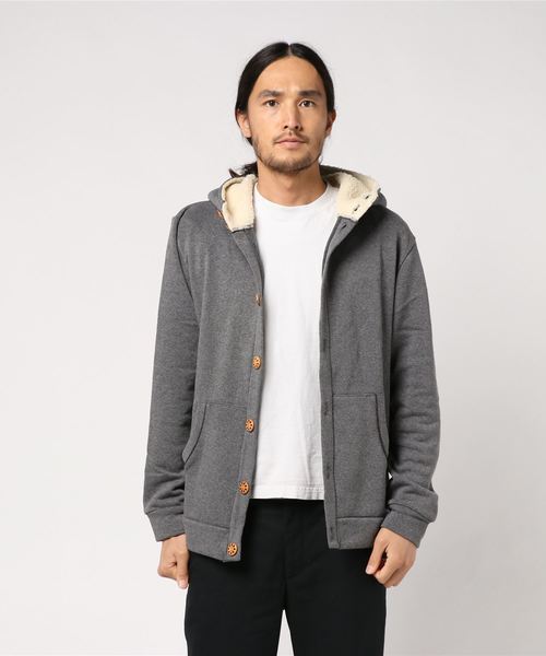 CERCA（チェルカ）の「IP/パイル裏起毛パーカーボタンカーディガン（パーカー・メンズ・チャコールグレー/ライトグレー/ブラック/ベージュ/ネイビー/その他1/その他2/杢グレー・MEDIUM/LARGE/X-LARGE）」の19枚目の写真
