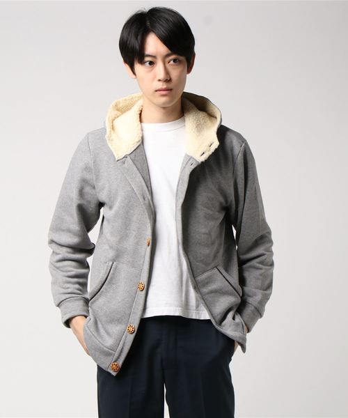 CERCA（チェルカ）の「IP/パイル裏起毛パーカーボタンカーディガン（パーカー・メンズ・チャコールグレー/ライトグレー/ブラック/ベージュ/ネイビー/その他1/その他2/杢グレー・MEDIUM/LARGE/X-LARGE）」の21枚目の写真