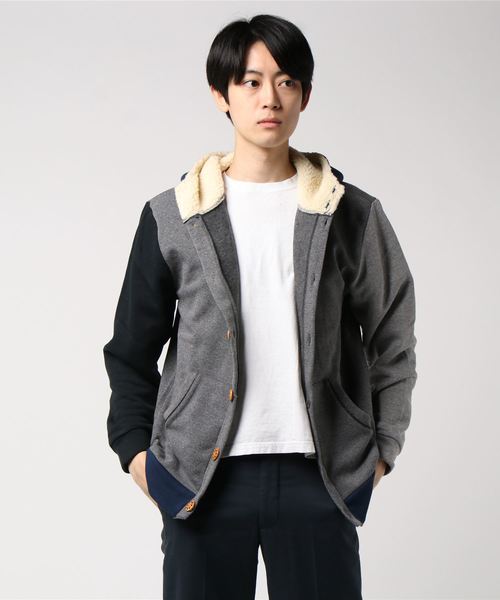 CERCA（チェルカ）の「IP/パイル裏起毛パーカーボタンカーディガン（パーカー・メンズ・チャコールグレー/ライトグレー/ブラック/ベージュ/ネイビー/その他1/その他2/杢グレー・MEDIUM/LARGE/X-LARGE）」の12枚目の写真