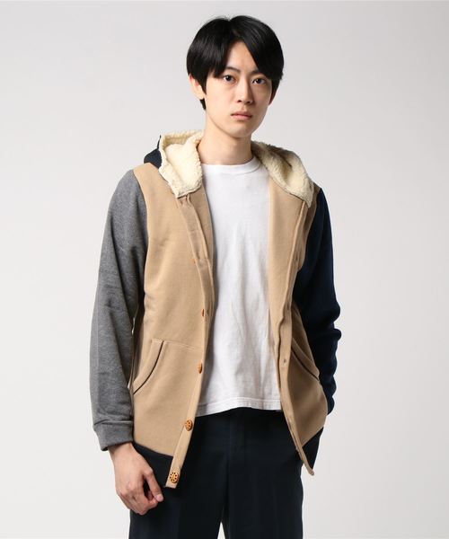 CERCA（チェルカ）の「IP/パイル裏起毛パーカーボタンカーディガン（パーカー・メンズ・チャコールグレー/ライトグレー/ブラック/ベージュ/ネイビー/その他1/その他2/杢グレー・MEDIUM/LARGE/X-LARGE）」の13枚目の写真