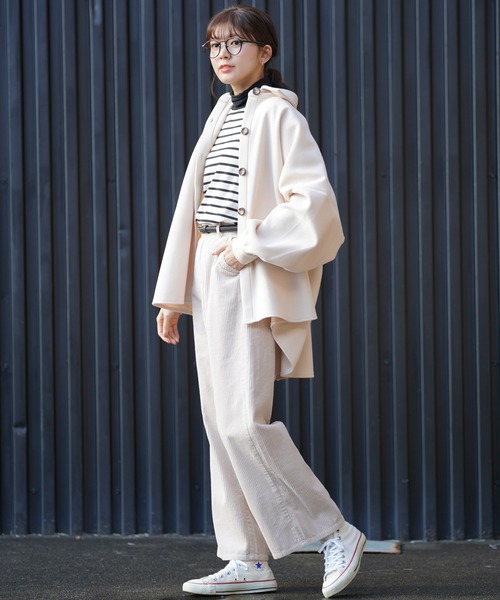 rps（アールピーエス）の「コーデュロイセミワイドパンツ（その他パンツ・レディース・グレイッシュベージュ/アイボリー/ミント・M）」の10枚目の写真