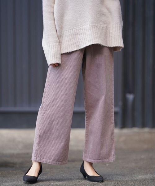 rps（アールピーエス）の「コーデュロイセミワイドパンツ（その他パンツ・レディース・グレイッシュベージュ/アイボリー/ミント・M）」の8枚目の写真