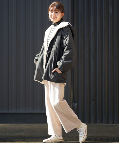 rps（アールピーエス）の「コーデュロイセミワイドパンツ（その他パンツ・レディース・グレイッシュベージュ/アイボリー/ミント・M）」の11枚目の写真