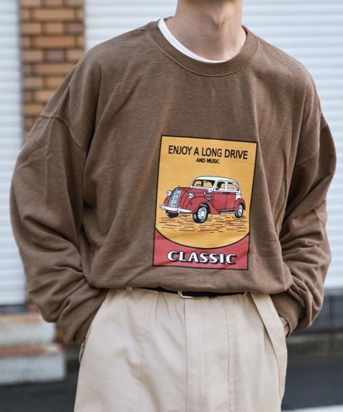 kutir(クティール)の「ピグメントレトロカー裏毛スウェット(スウェット・メンズ・カーキ/チャコールグレー/ライトブラウン・MEDIUM/LARGE/SMALL)」の2枚目の写真