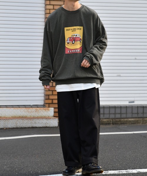 kutir(クティール)の「ピグメントレトロカー裏毛スウェット(スウェット・メンズ・カーキ/チャコールグレー/ライトブラウン・MEDIUM/LARGE/SMALL)」の4枚目の写真