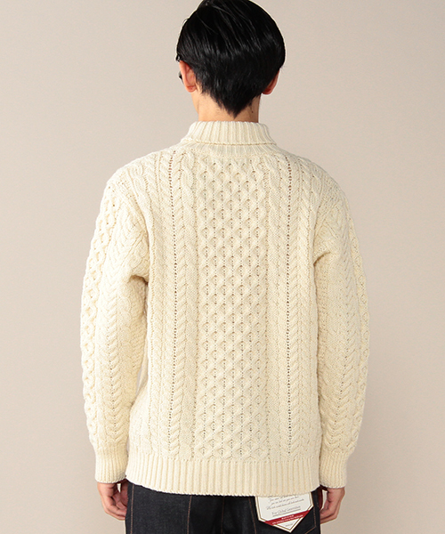 ROSE BUD COUPLES （ローズ バッド カップルズ）の「HIGHLAND CLUB / ケーブル編み ローゲージ ニット（ニット/セーター・メンズ・ホワイト系その他/チャコール/ブルー系その他・MEDIUM/SMALL/LARGE）」の8枚目の写真