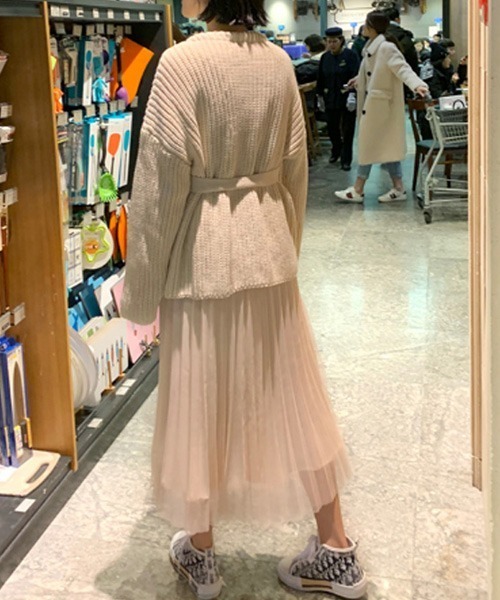 N.VOUGE（エヌヴォーグ）の「N.Vogue ラップデザインニット（ニット/セーター・レディース・ベージュ/ブルー・FREE）」の8枚目の写真