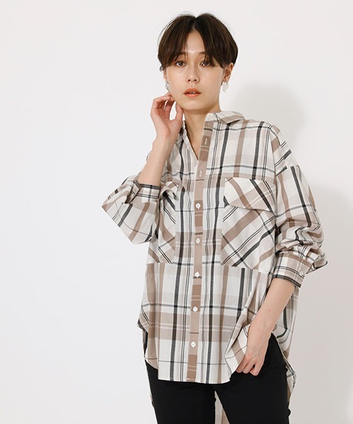 セール Big Check Shirt ビッグチェックシャツ シャツ ブラウス Azul By Moussy アズールバイマウジー のファッション通販 Zozotown
