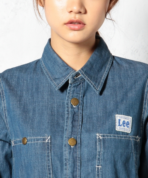 Lee(リー)の「LEE(リー) C WORK ワンピース ◆(シャツワンピース・レディース・オリーブ/ライトブルー/ネイビー・MEDIUM/SMALL)」の15枚目の写真