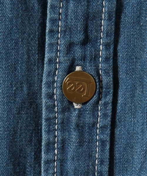 Lee(リー)の「LEE(リー) C WORK ワンピース ◆(シャツワンピース・レディース・オリーブ/ライトブルー/ネイビー・MEDIUM/SMALL)」の8枚目の写真