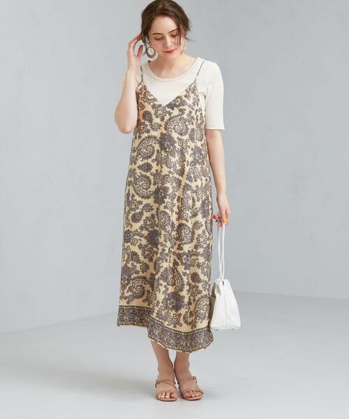 green label relaxing(グリーンレーベルリラクシング)の「FM スカーフプリント キャミワンピース(ワンピース・レディース・ナチュラル/コバルトブルー・FREE)」の13枚目の写真