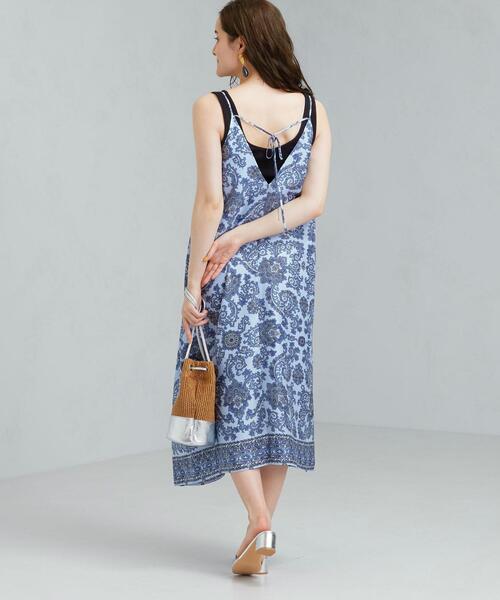 green label relaxing(グリーンレーベルリラクシング)の「FM スカーフプリント キャミワンピース(ワンピース・レディース・ナチュラル/コバルトブルー・FREE)」の10枚目の写真