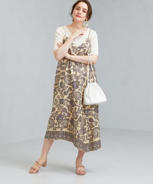 green label relaxing(グリーンレーベルリラクシング)の「FM スカーフプリント キャミワンピース(ワンピース・レディース・ナチュラル/コバルトブルー・FREE)」の15枚目の写真