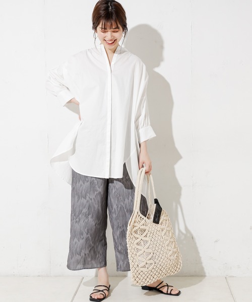 natural couture（ナチュラルクチュール）の「アートフェザー柄ピンタックパンツ（その他パンツ・レディース・ベージュ/グレー/ラベンダー・FREE）」の7枚目の写真