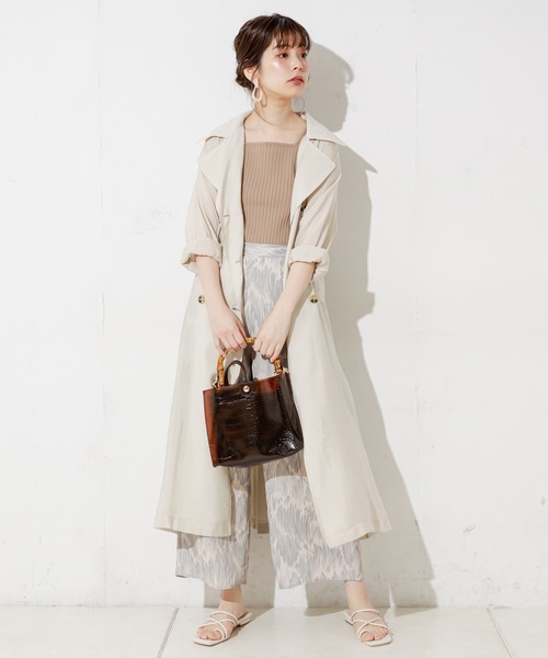 natural couture（ナチュラルクチュール）の「アートフェザー柄ピンタックパンツ（その他パンツ・レディース・ベージュ/グレー/ラベンダー・FREE）」の14枚目の写真