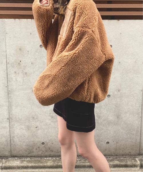 ABITOKYO(アビトーキョー)の「ポケット配色ノーカラーボアアブルゾン(ブルゾン・レディース・ブラウン/アイボリー/キャメル・M)」の22枚目の写真